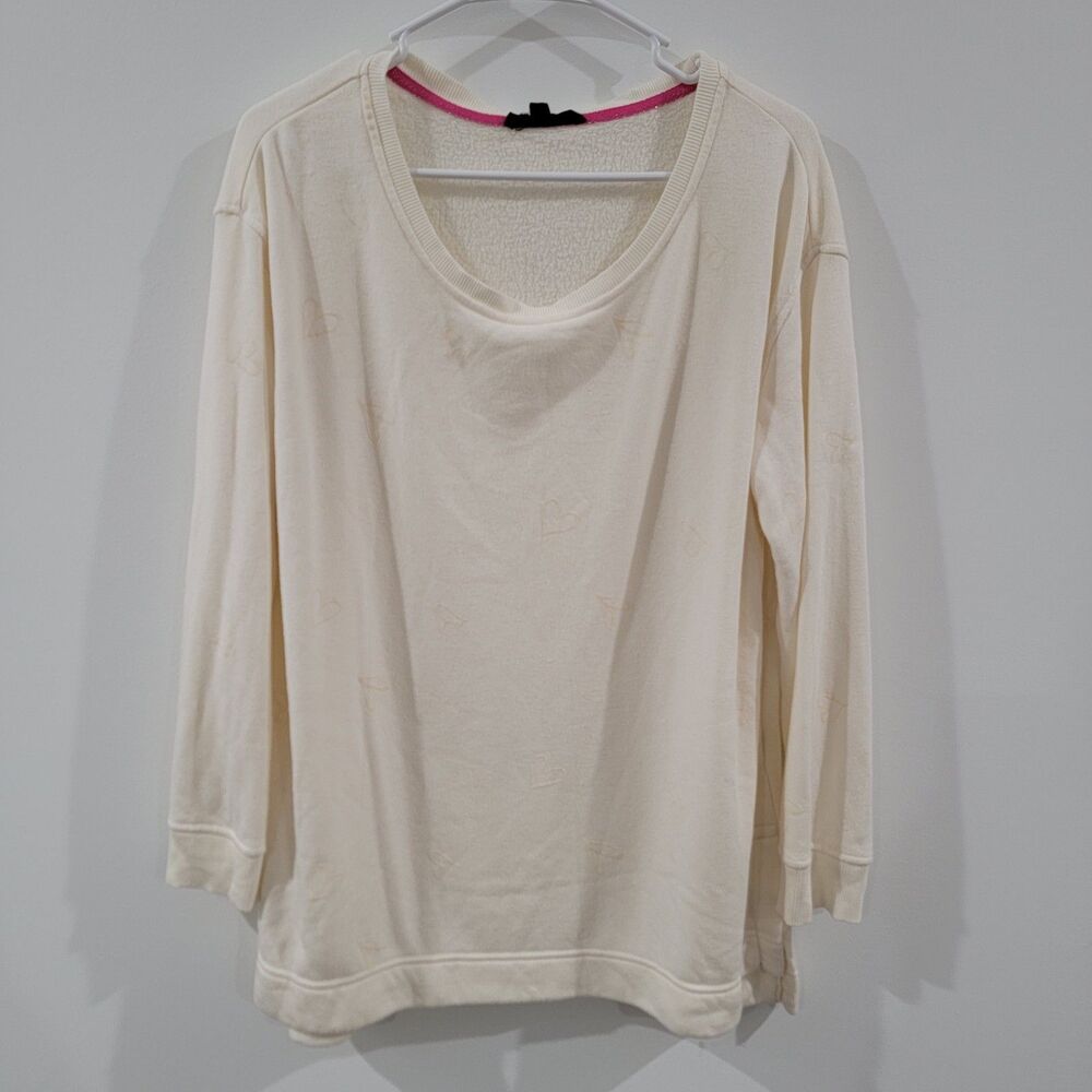 Jane And Delancey Womens Sweater Size‎ Large Ivory Hearts